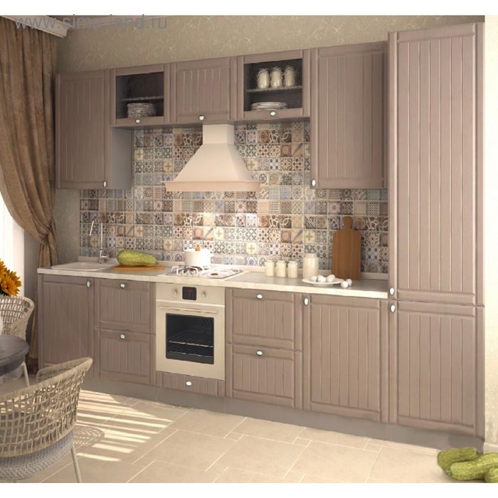 Кухонный гарнитур, 3000 мм, цвет Тополь грей - Фото 1