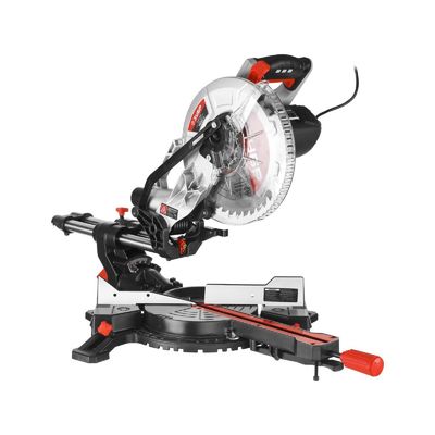 Пила «ЗУБР» ЗПТ-255-1800 ПЛ, торцовочная, 255 мм, 1800 Вт, 5000 об/мин, с протяжкой, лазер