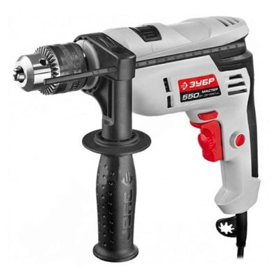Дрель «ЗУБР» ДУ-550 ЭР, ударная, 13 мм, реверс, сталь 10 мм/бетон 13 мм/дерево 20 мм, 550 Вт