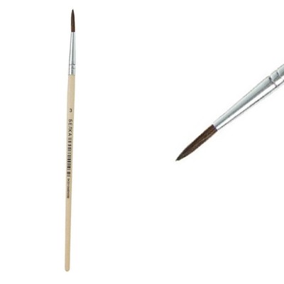 Кисть для рисования, белка, № 3, круглая, деревянная ручка, международный размер