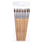 Кисть для рисования, белка, № 9, круглая, деревянная ручка, международный размер - фото 120038238