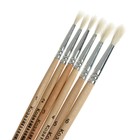Набор кистей для рисования, коза, 6 штук, № 1, 2, 3, 4, 5, 6, круглые, деревянная ручка, международный размер - Фото 2