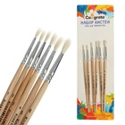 Набор кистей для рисования, коза, 6 штук, № 1, 2, 3, 4, 5, 6, круглые, деревянная ручка, международный размер - Фото 4