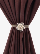 Подхват для штор «Цветок перламутровый», d=5.5 см, цвет золотой - Фото 1