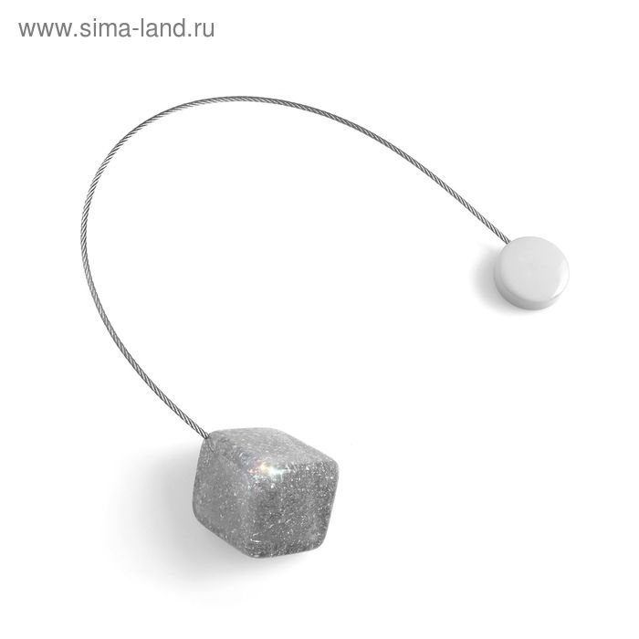 Подхват для штор на тросике "Куб", d=2,5см, цвет белый - Фото 1