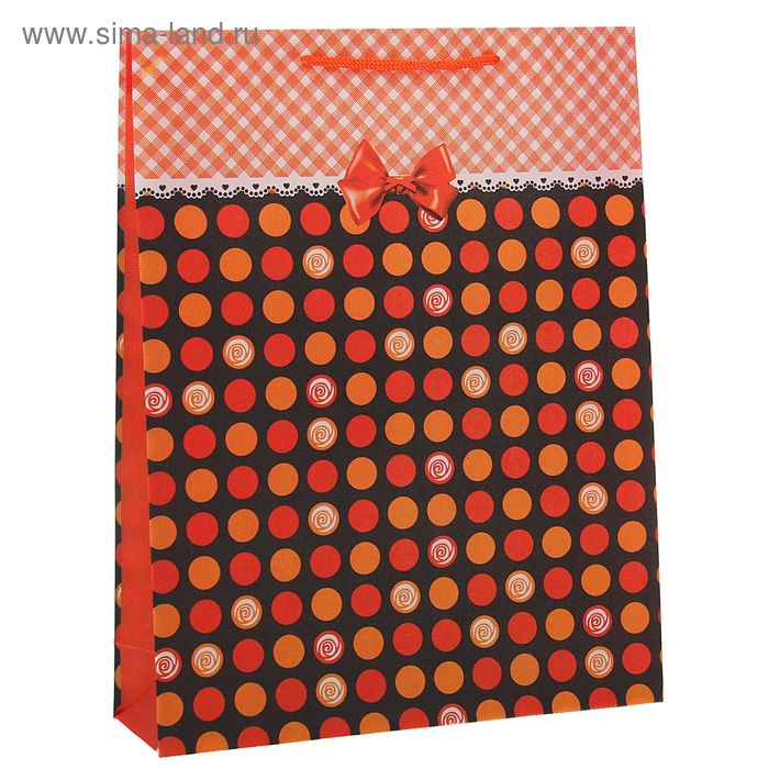 Пакет пластиковый "Кружочки" 18 х 22 х 7,5 см, оранжевый - Фото 1