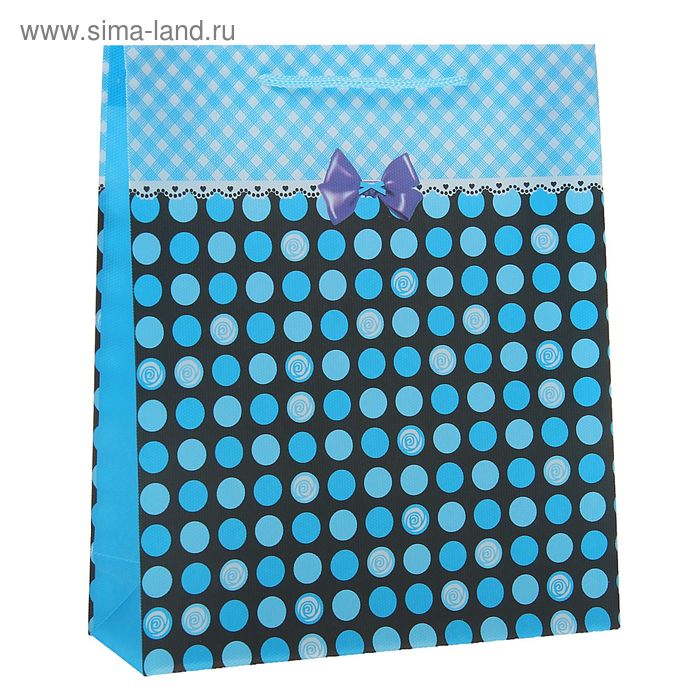 Пакет пластиковый "Кружочки" 18 х 22 х 7,5 см, синий - Фото 1