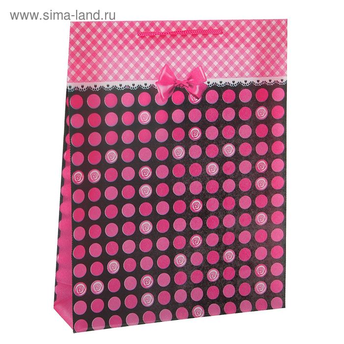 Пакет пластиковый "Кружочки" 18 х 22 х 7,5 см, розовый - Фото 1
