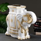 Фигура - подставка "Слон" бело-золотой, 21х54х43см - фото 24985221