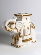 Фигура-подставка для мелочей «Слон», столик, гипс, бело-золотой, 21×54×43 см - фото 57913506