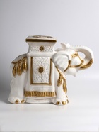 Фигура-подставка для мелочей «Слон», столик, гипс, бело-золотой, 21×54×43 см - фото 57913508