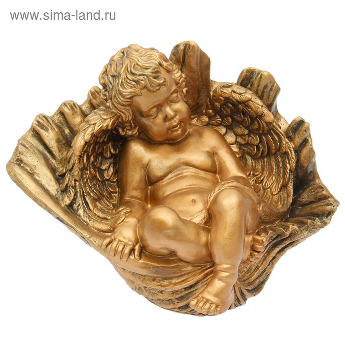Фигура "Ангел в ракушке" большой, бронза 24х42х40см - Фото 1