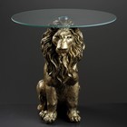 Подставка - стол "Лев сидя", бронза 57см ПОЛИСТОУН - Фото 2