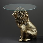 Подставка - стол "Лев сидя", бронза 57см ПОЛИСТОУН - Фото 3