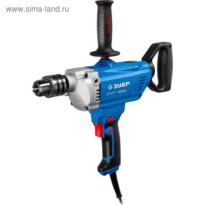 Дрель-миксер «ЗУБР» ЗДМ-1200 РММ2, реверсивная, патрон 16 мм, 0-850 об/мин, 1200 Вт