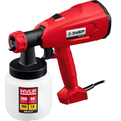 Краскопульт «ЗУБР» КПЭ-350, электрический, 350 Вт, 0.8 л, 0-700 мл/мин, 60 DIN/сек
