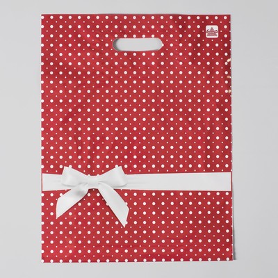 Пакет «Горох подарочный», полиэтиленовый с вырубной ручкой, 60 мкм, 31×40 см