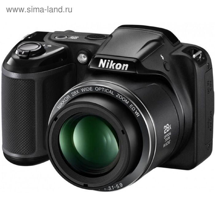 Фотоаппарат Nikon CoolPix L340 черный 20Mpix Zoom28x - Фото 1