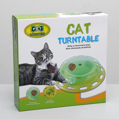 Игровой комплекс для кошек, с отсеками для корма и шариком, цвет МИКС