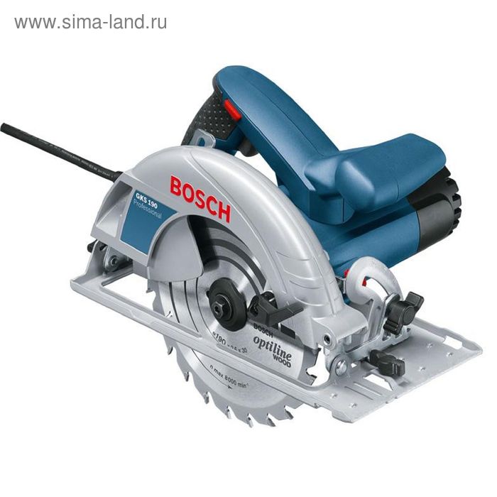 Пила циркулярная BOSCH GKS 190(0 601 623 000) 1400 Вт, 5500 об/мин, 190х30 мм, max пропил 70 - Фото 1