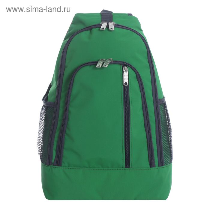 Рюкзак молодёжный на молнии, 1 отдел, 2 наружных кармана, 2 боковых кармана с сеткой, зелёный - Фото 1