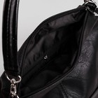Сумка женская на молнии, 1 отдел, наружный карман, длинный ремень, чёрная - Фото 5