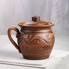 Сметанник "Вьюнок", декор, красная глина, 0.5 л, микс - Фото 1