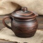 Сметанник "Вьюнок", декор, красная глина, 0.5 л, микс - Фото 5