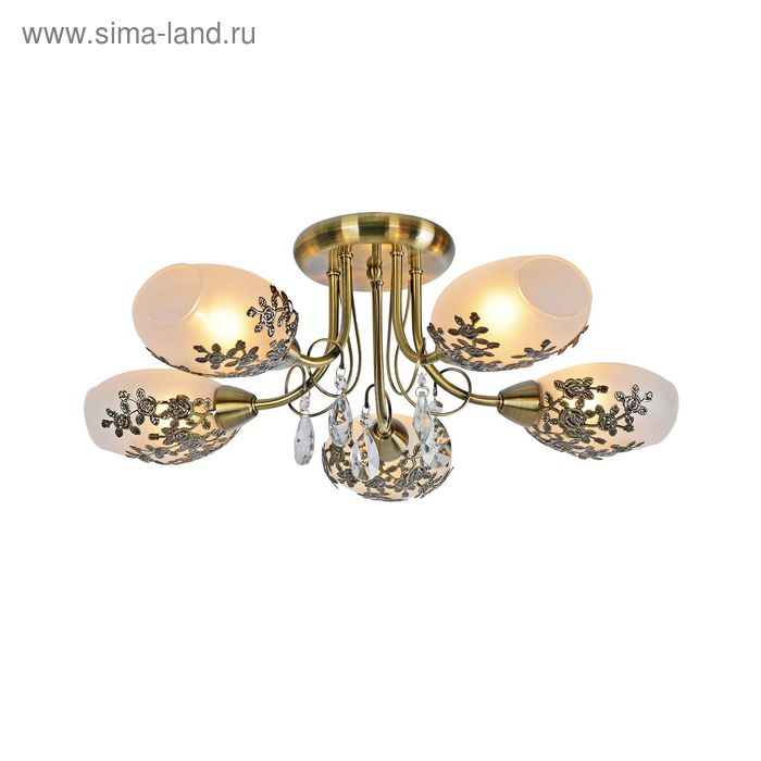 Люстра "Амина" 5 ламп 60W Е14 античная бронза - Фото 1