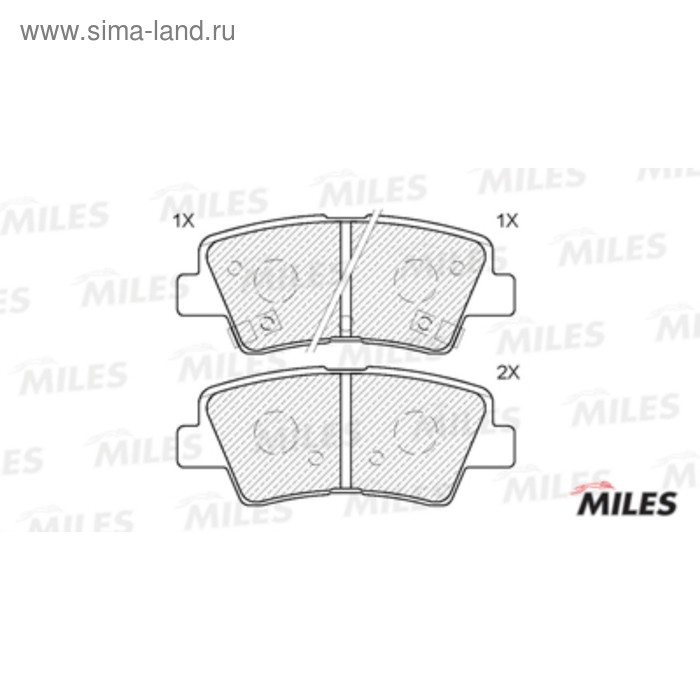 Тормозные колодки задние MILES E110062 - Фото 1