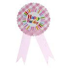Значок «С Днём рождения», полосочки, розовый цвет - Фото 1