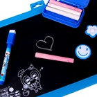 Доска магнитная двухсторонняя со зверьками, под маркер и мел, мел 4 шт. в машинке, маркер, магниты 2 шт. - Фото 10