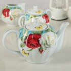 Сервиз чайный "Алая и белая розы": 4 чашек 220 мл, 4 блюдца, чайник 800 мл, молочник УЦЕНКА - Фото 11