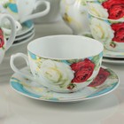 Сервиз чайный "Алая и белая розы": 4 чашек 220 мл, 4 блюдца, чайник 800 мл, молочник УЦЕНКА - Фото 4