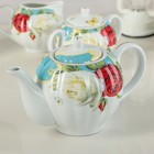 Сервиз чайный "Алая и белая розы": 4 чашек 220 мл, 4 блюдца, чайник 800 мл, молочник УЦЕНКА - Фото 10