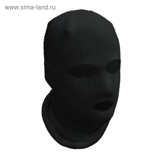 Лыжная шлем-маска «Очки», цвет чёрный - Фото 1