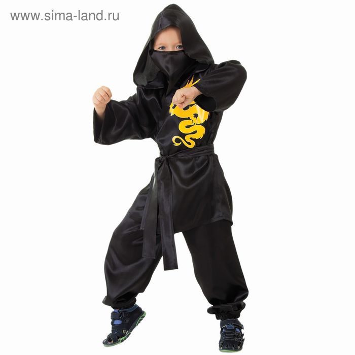 Карнавальный костюм "Ниндзя: Жёлтый дракон", р-р 32, рост 128 см - Фото 1