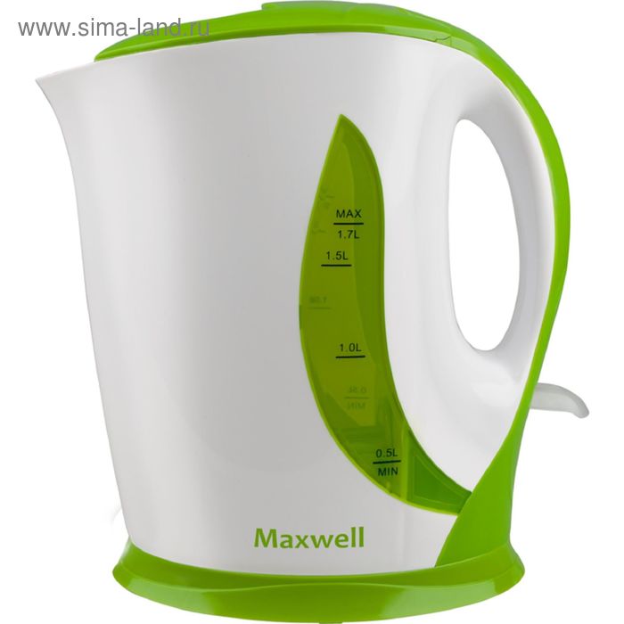 Чайник электрический Maxwell MW-1062, пластик, 1.7 л, 2200 Вт, зеленый - Фото 1
