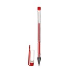 Ручка гелевая, 0.5 мм, красный, прозрачный корпус - фото 8497854
