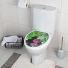 Сиденье для унитаза с крышкой Росспласт "Декор. Орхидея",44,5х37см, цвет белый - фото 9746259