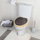 Сиденье для унитаза «Декор. Кожа», 44.5×37.5 см, с крышкой, коричневое - Фото 2