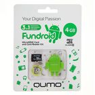 Карта памяти Qumo Fundroid microSD, 4 Гб, SDHC, класс 10, с картридером USB, зеленый - Фото 4