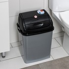 Ведро для мусора «Камелия», 18 л, серебристый перламутр, чёрное - Фото 2