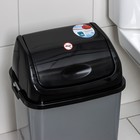 Ведро для мусора «Камелия», 18 л, серебристый перламутр, чёрное - Фото 3