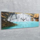 Часы настенные, модульные, серия: Природа, "Лесной водопад", 35х105  см - Фото 2