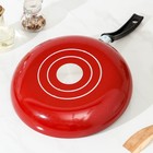 Сковорода Blaze, d=28 см, стеклянная крышка, антипригарное покрытие, цвет красный - фото 4563033