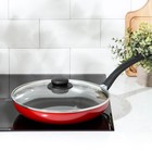 Сковорода Blaze, d=28 см, стеклянная крышка, антипригарное покрытие, цвет красный - Фото 6