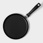 Сковорода блинная Lite, d=22 см, пластиковая ручка, антипригарное покрытие, алюминий, чёрная - Фото 2