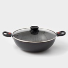 Казан алюминиевый Forever, 3,5 л, d=28 см, две съёмные ручки, стеклянная крышка, антипригарное покрытие, цвет чёрный - Фото 1