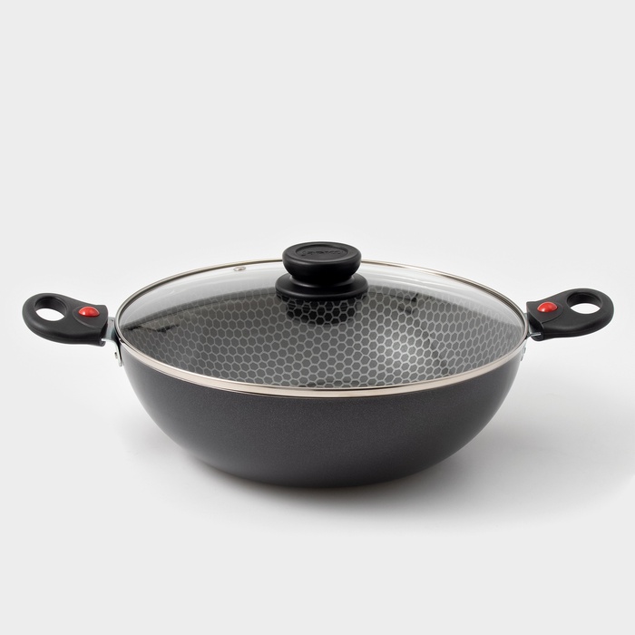 Казан алюминиевый Forever, 3,5 л, d=28 см, две съёмные ручки, стеклянная крышка, антипригарное покрытие, цвет чёрный - Фото 1